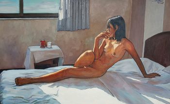 Kyee-Myintt-Saw-Seated-Nude-(2015)-35x56-Oil