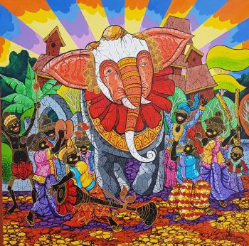 Kyauksel Elephant Dance - Aung Min Min - Myanmar Artist