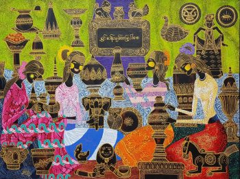 Lacquerware Making Girls - Myanmar Artist - Aung Min Min