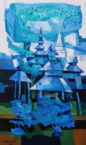 Tin-Maung-Oo-Blue-Morning-(2018)-18x30-Acrylic