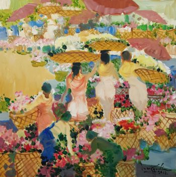 U Lun Gywe - Flowers Market (2012) 27x27